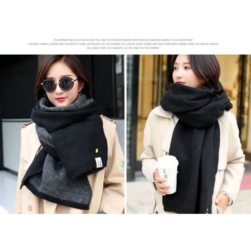 Women Scarf Autumn And Winter Scarf New Solid Color Small Pineapple Thick Warm Scarf Warm Imitation Cashmere Shawl Neck Scarf