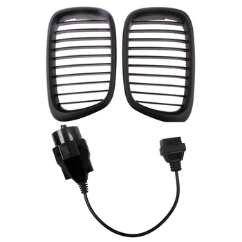 

1Pair of Black Kidney Front Grille Car Grille for 5 Series for BMW E39 1995-2003 & 1x OBD2 Scanner 20-Pin Connector
