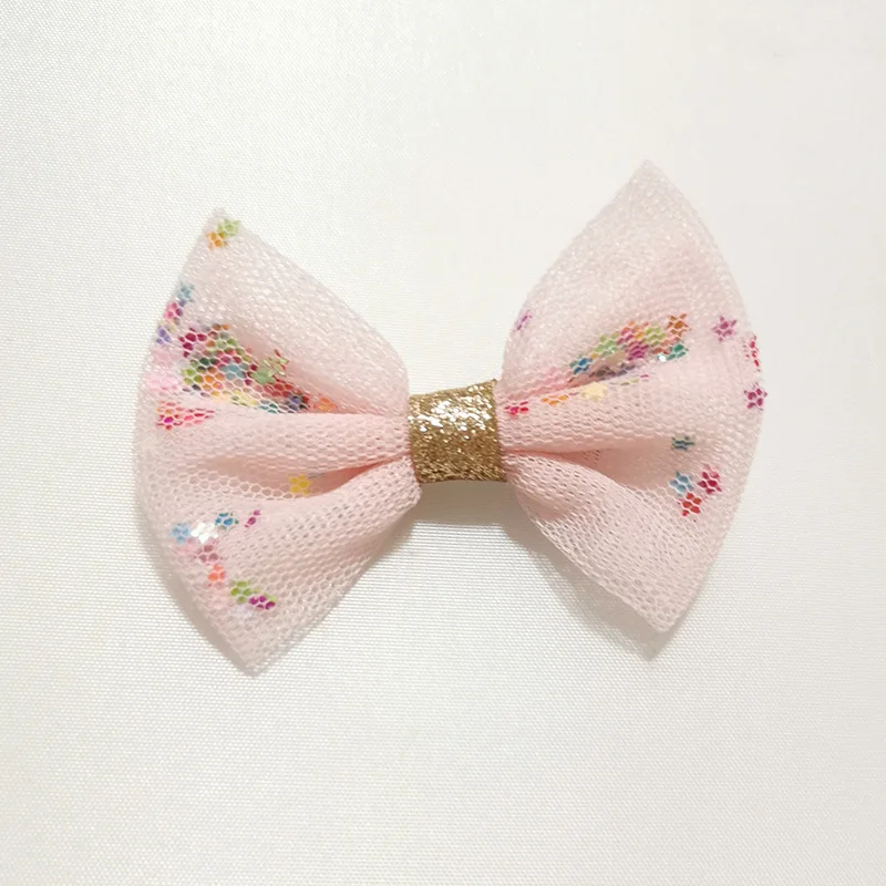 pale pink 15 цветов Детские сетчатые банты для волос детские заколки шпильки с блестками Тюль Лук Аллигатор заколки для волос аксессуары для девочек - Цвет: pale pink