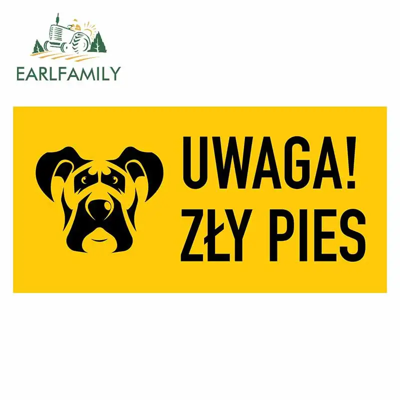 EARLFAMILY 13 см x 6 для Uwaga Zly Pies автомобильные наклейки аниме мотоцикл холодильник