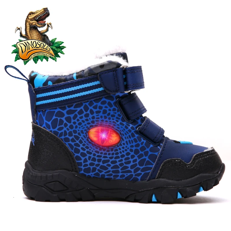 Dinoskulls Kids 2020 зимние ботинки для мальчиков с подсветкой T Rex модные новые детские