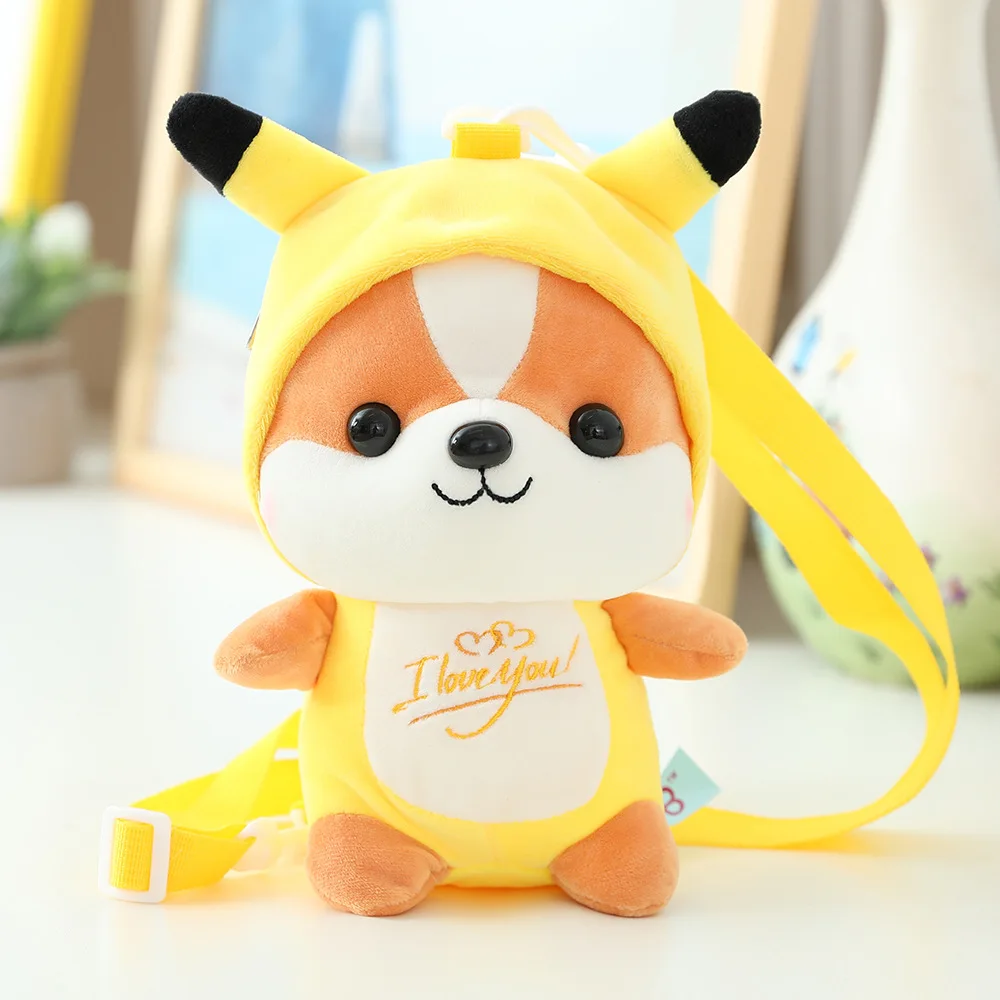 pikachu Белка рюкзак с единорогом сменная одежда Кукла динозавр Пикчу плюшевая игрушка лося Мягкая кукла подарок на день рождения для девочки - Цвет: pikachu