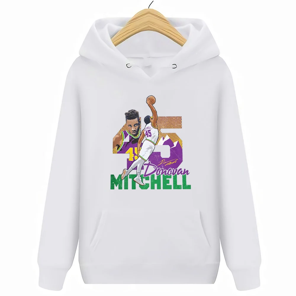 Donovan Mitchell Джаз Баскетбол толстовки и толстовки - Цвет: Белый
