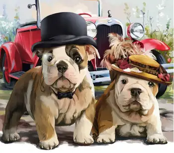 

h3080 diamond painting bulldogs full drill, diamond mosaic embroidery diy , diamond painting cross stitch kit