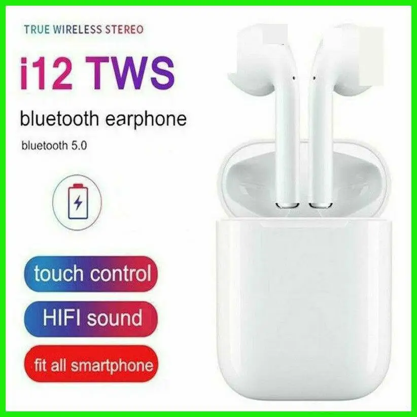 Ravi i12 TWS Bluetooth 5,0 сенсорные наушники, мини беспроводные Sweatproof невидимые наушники-капли с зарядным устройством для IOS Android