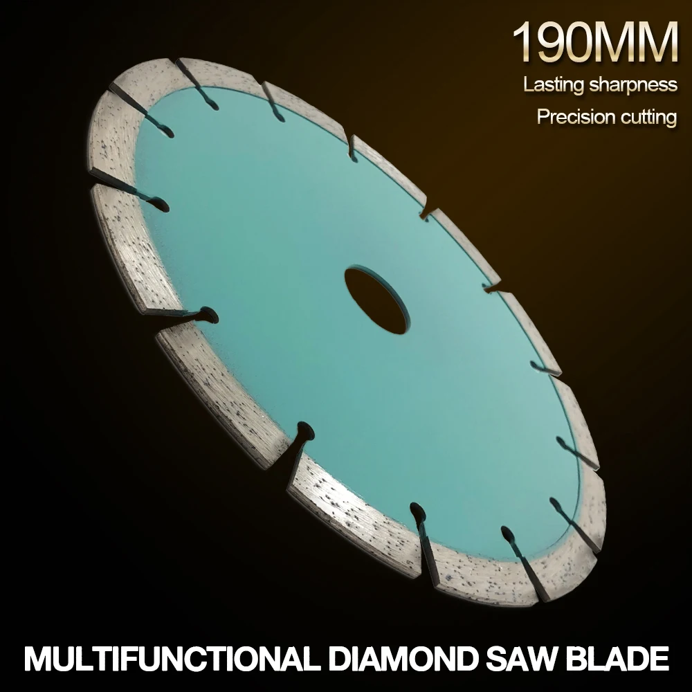 

190mm Split Tooth Segmented Shape Diamond Saw Blade Volcanic Rock Cutting Blade Support Wet and Dry Cutting for Concrete / Stone