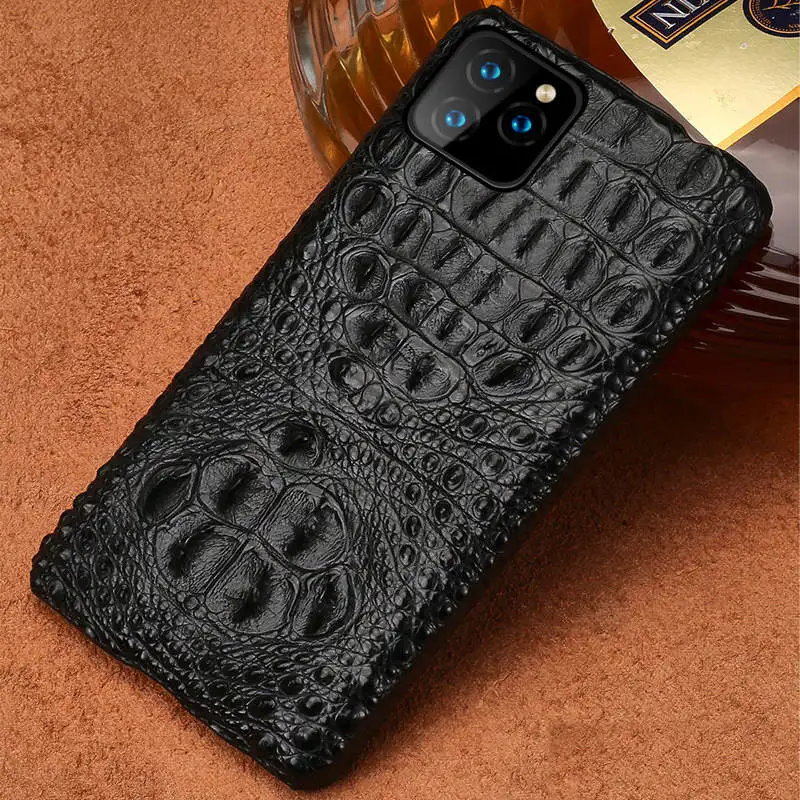 Black Чехол из натуральной крокодиловой кожи для телефона Apple iphone 11 11 Pro 11 Pro Max XR X XS Max 6 7 8 8 Plus 6S Роскошные Чехлы Marvel - Цвет: Black