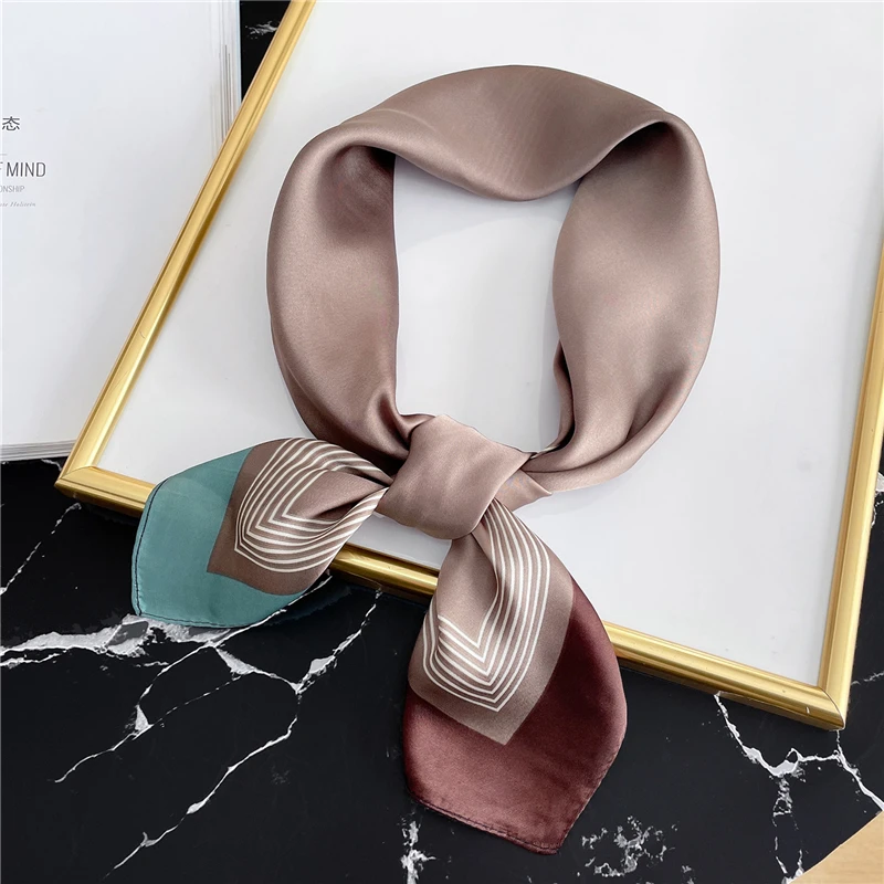 New Silk Scarf Lady Hair band Square Shawl Satin Bag Scarves Head Wrap for Women Bandana Neckerchief Female Hijab Girls Headband