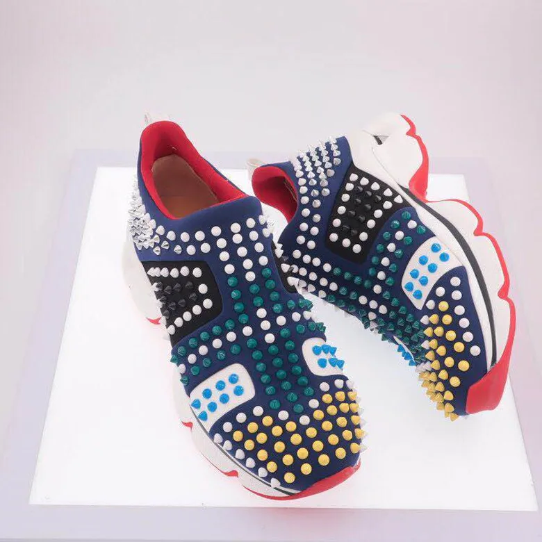 

Hot Sale Slip-on Rivets Studded Sneakers Women Flat Casual Shoes Comfortable Real Leather Thick Bottom Loafers Daddy Shoes Woman