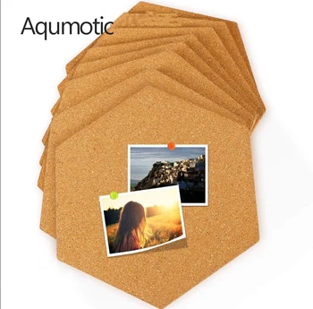 

Aqumotic Large Cork Stickers 2pcs Home 3d Cork Board Sticker Pins Adhesive Photo Wall Art for Office Decor Organizer