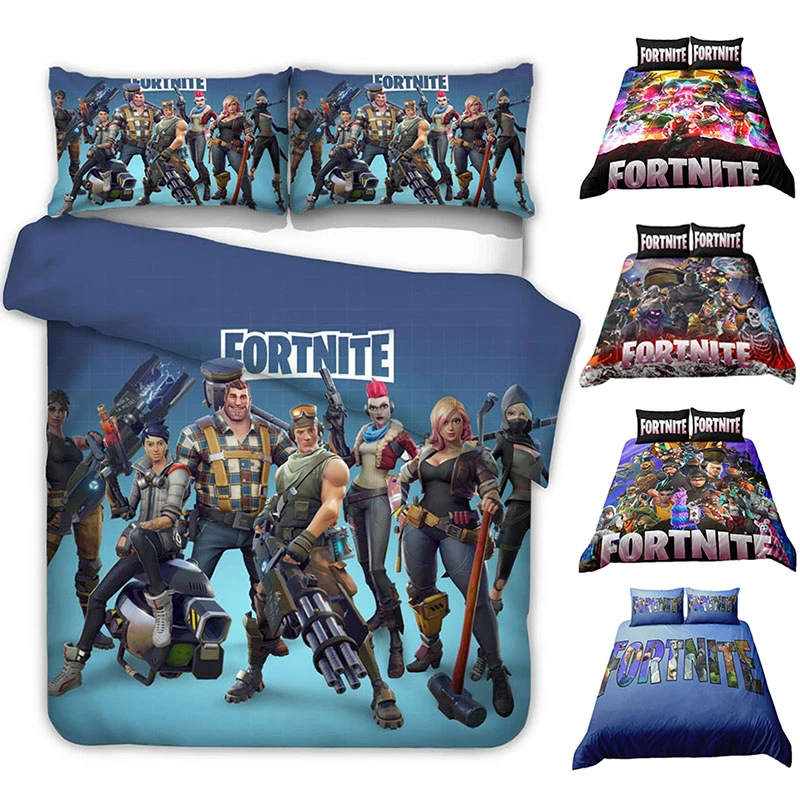 Conjunto de fundas de edredón la serie Fortnite para niños, conjunto textil de funda de almohada, traje de juego, patrón de figura, regalo de Navidad, 2/3 Uds.|Cine y TV| - AliExpress