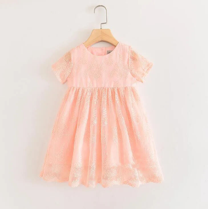2020 Summer Children Baby Embroidery Mesh Dresses Girls Princess Sweet Clothes 6 pcs/lot Wholesale | Детская одежда и обувь