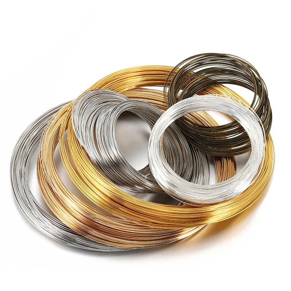 100 Loops 1mm (18 Gauge) Carbon Steel Jewelry Wire - Light Gold Craft Wire For DIY