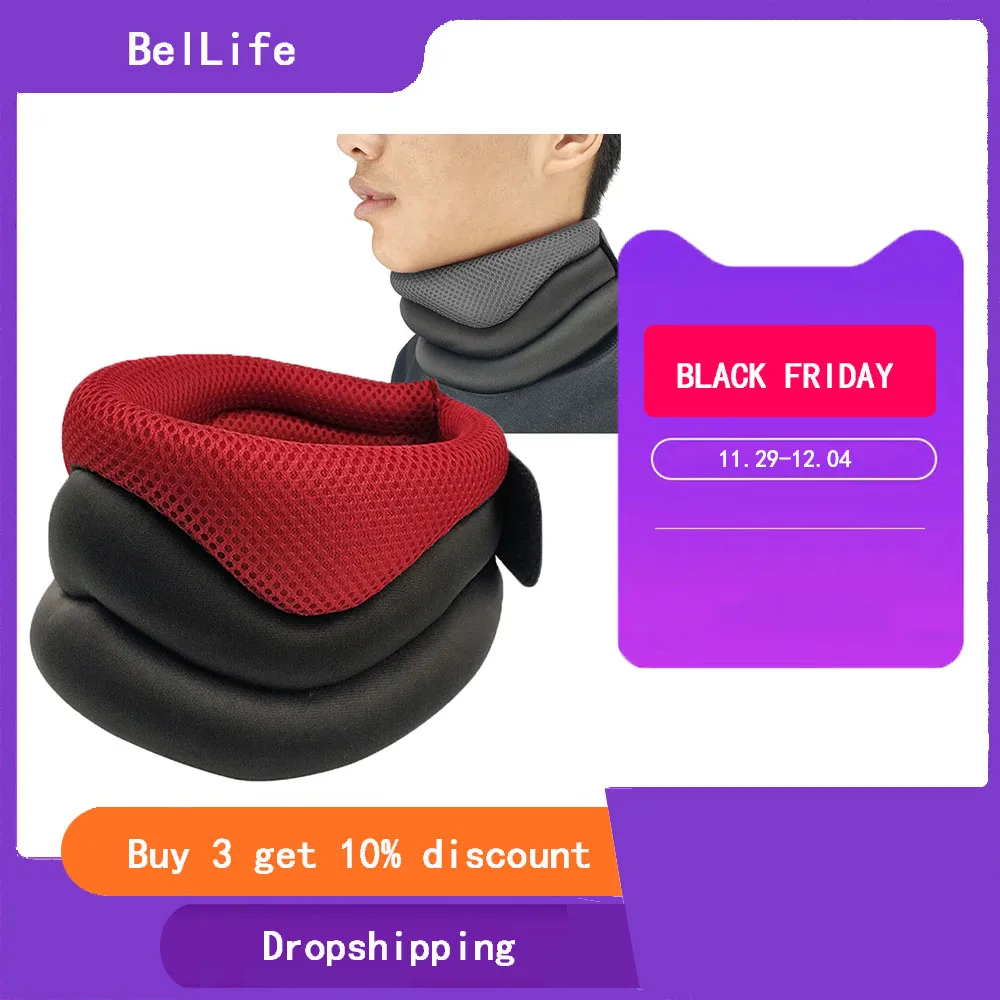 Надувной шейный воротник 3-слойная Массажная подушка для шеи массажер растяжка