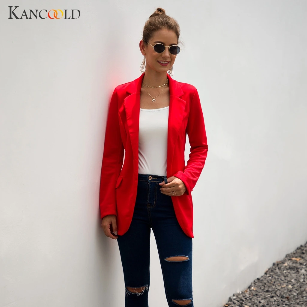 

KANCOOLD coats MINIMALIST STYLE Loose Top Long Sleeve Casual Jacket Ladies Office Wear fashion coats and jackets women 2019Sep20