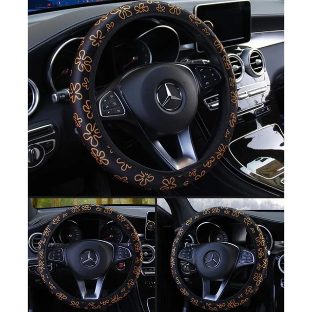 Orange 38CM Steering Wheel Cover Car Steering Wheel Cover For Kia ceed cerato sorento sportage 3 r soul of 2010 2009 2008 2007 - Название цвета: Orange