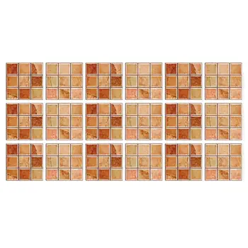 18pcs Tiles Wall Stickers Adhesive Waterproof Bathroom Kitchen Mosaic Decal