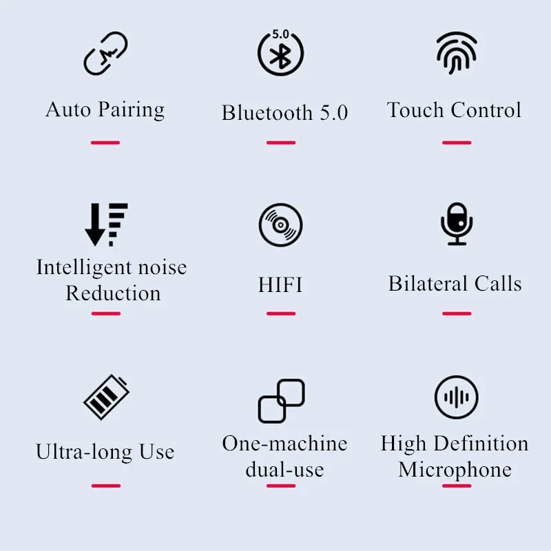 Bluetooth 5,0 Спортивная гарнитура TWS с сенсорным беспроводным Bluetooth гарнитурой Автоматическое Сопряжение бинаурального вызова Sum Siri