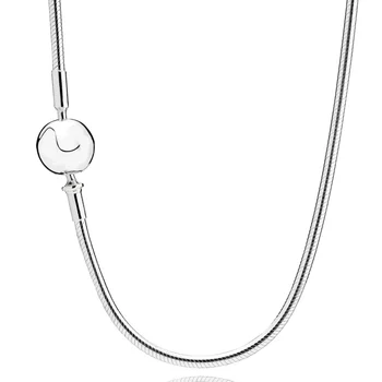 

Sphere Clasp Essence Collection Snake Chian Necklace Bracelet Fit Women Bead Charm 925 Sterling Silver Necklace Fine Jewelry