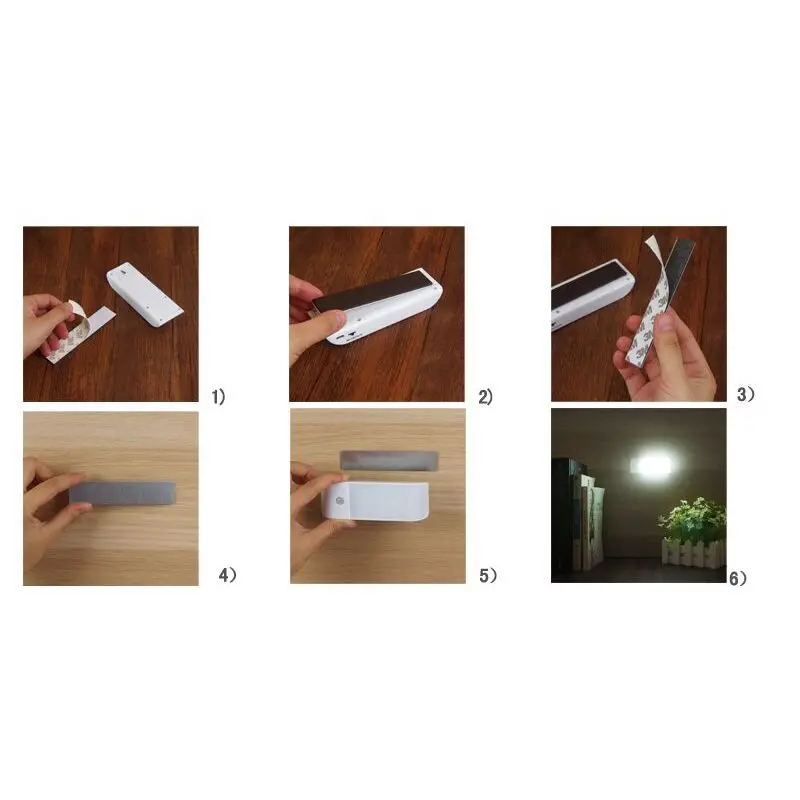 Горячая 12LED USB Перезаряжаемый датчик движения индукционный ночник для шкафа лампа 3 светильник ing режимы желтый светильник
