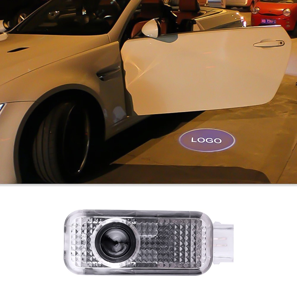 2 or 1 pc LED Car Welcome Lights Door Opening Projector lamp Courtesy Ghost Shadow Logo For VW Passat B5 Phaeton Touareg