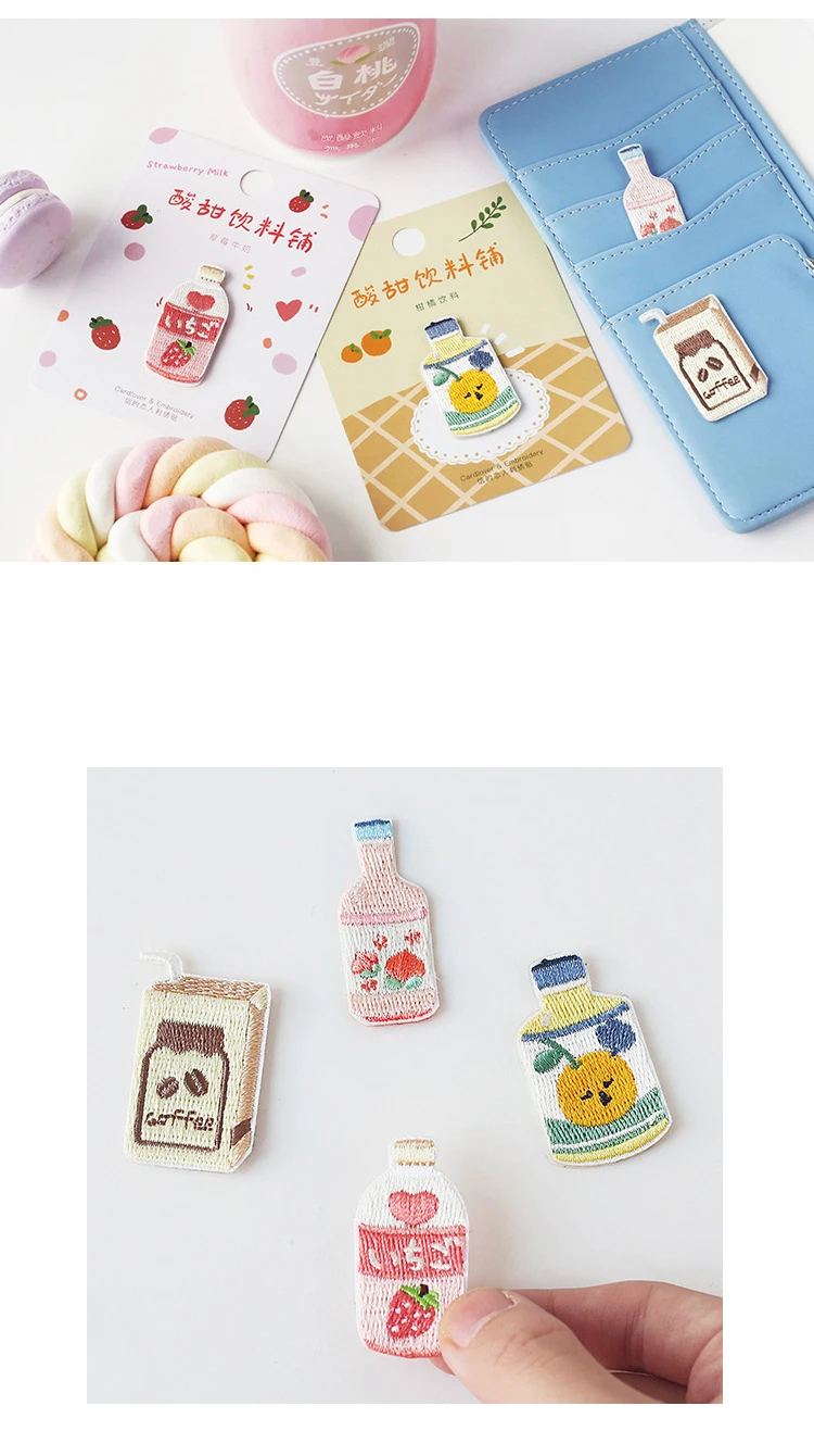 Kawaii тканевая наклейка s Lovely Drink Mike вышивка патч стикер DIY украшение одежды сумка шляпа телефон клей покрытие пятен