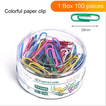 

100pcs Colorful Metal Paper Clip Binder Clip Paper Office Stationery Binding Supplies Office School Stationery Marking Clips