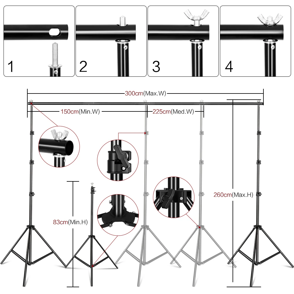 Oświetlenie fotograficzne zestaw 2.6x 3M zdjęcie tło muślin tła i Softbox i parasol i reflektor i lekki statyw do Photo Studio