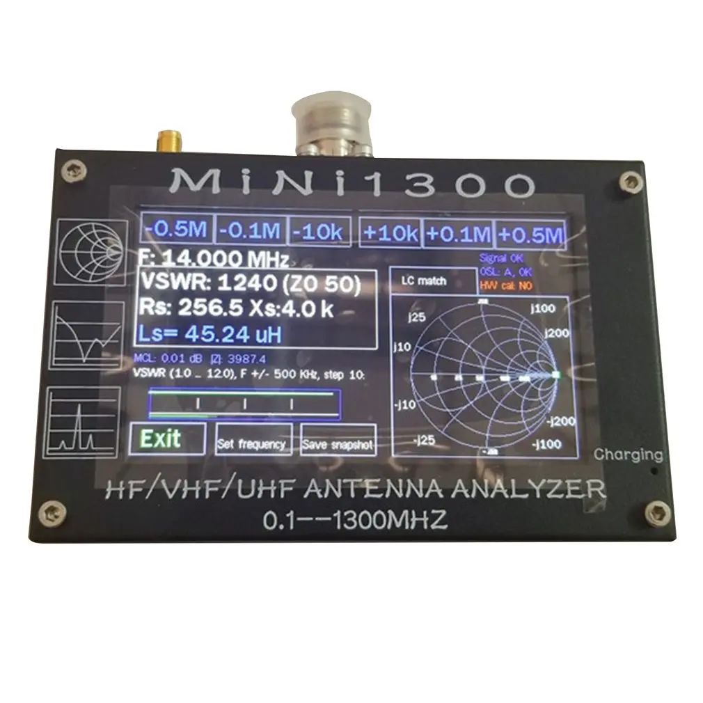UV+ HF Mini1300 4," сенсорный ЖК 0,1-1300 МГц 13.GHz HF/VHF/UHF ANT SWR антенна анализатор метр+ аккумулятор