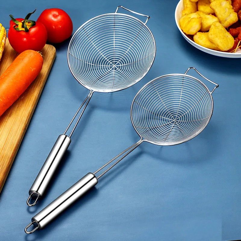 

Stainless Steel Colander High Temperature Resistant Kitchen Tool Household Leak Filter Without Hurting Hands