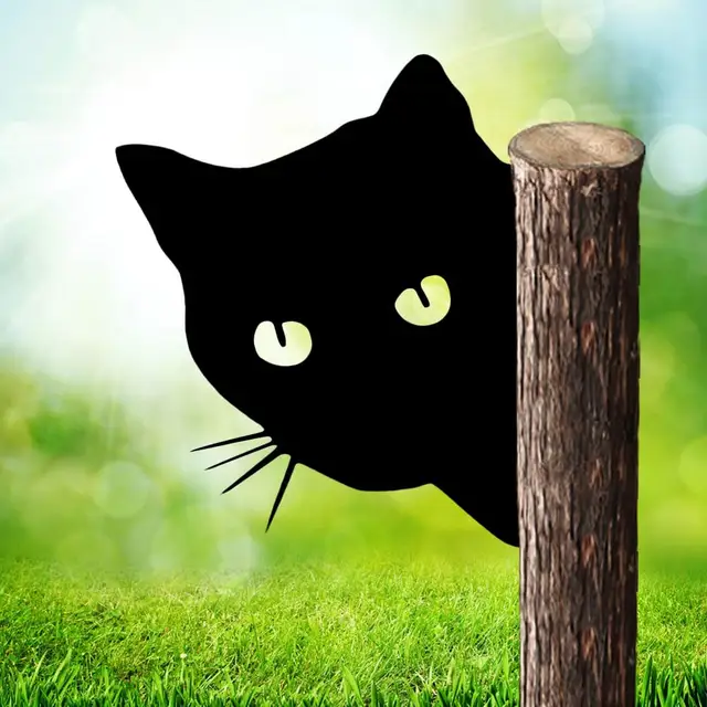 Decorazione Da Parete Gatto E Luna In Metallo - Per Interni Ed Esterni, Design Nero - Foto 6