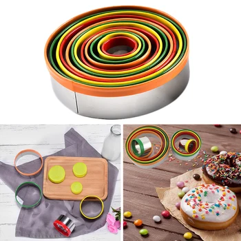 

Round Shape Cake Mold Creative Cute Ergonomic Stainless Steel Cooking Kit for Cookier and Fondant Making Kitchen Baking Tools #