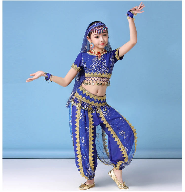 Профессиональный Bellydance Костюм Восточный свадебные аксессуары для живота Танцы производительность набор детей Исполнительница танца живота одежда DN3545
