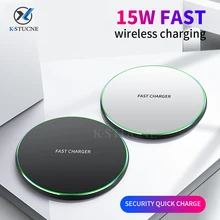 Беспроводное зарядное устройство KSTUCNE Qi для iPhone 8 X Xs XR Xs Max быстрая Беспроводная зарядная панель для samsung S10 S9 Xiaomi mi 9 mi X 3