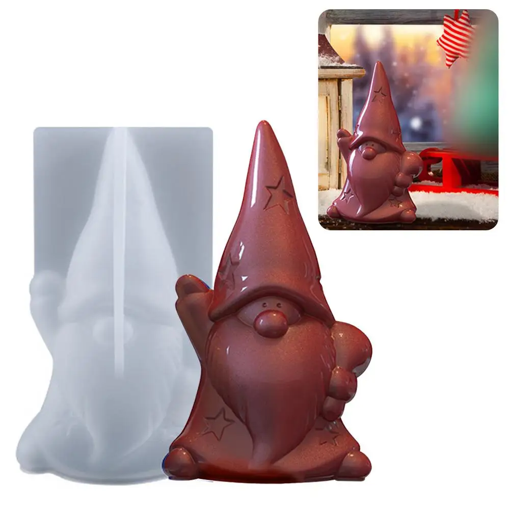 3D Gnome Food-Grade Silicone Mold for Candle,Chocolate Christmas Craft Casting Mould Candy Making Littryee Christmas Candle Molds 