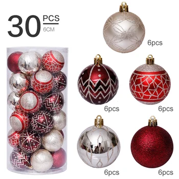 

30pcs/set Crafts Holiday Shatterproof Ornament Home Celebration Bauble Hotel DIY Tree Decor Wedding Party Christmas Ball Pendant