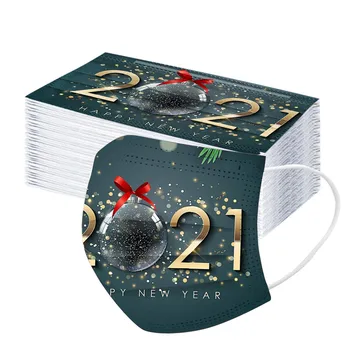 

Adult 2021 New Years Gift Masks Disposable Fashion Breathable Mask Masque 3 Layer Non-woven Earring Face Mask Mascarillas