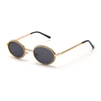 Round Sunglasses Oval Diamond Retro Luxury Brand