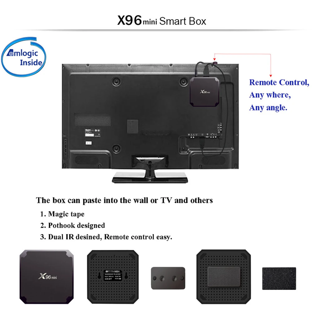 X96 Mini Android 7.1 TV BOX Network Set-Top Box Smart TV Box 2GB 16GB Amlogic S905W Quad Core 2.4GHz WiFi Android 9.0 1GB 8GB
