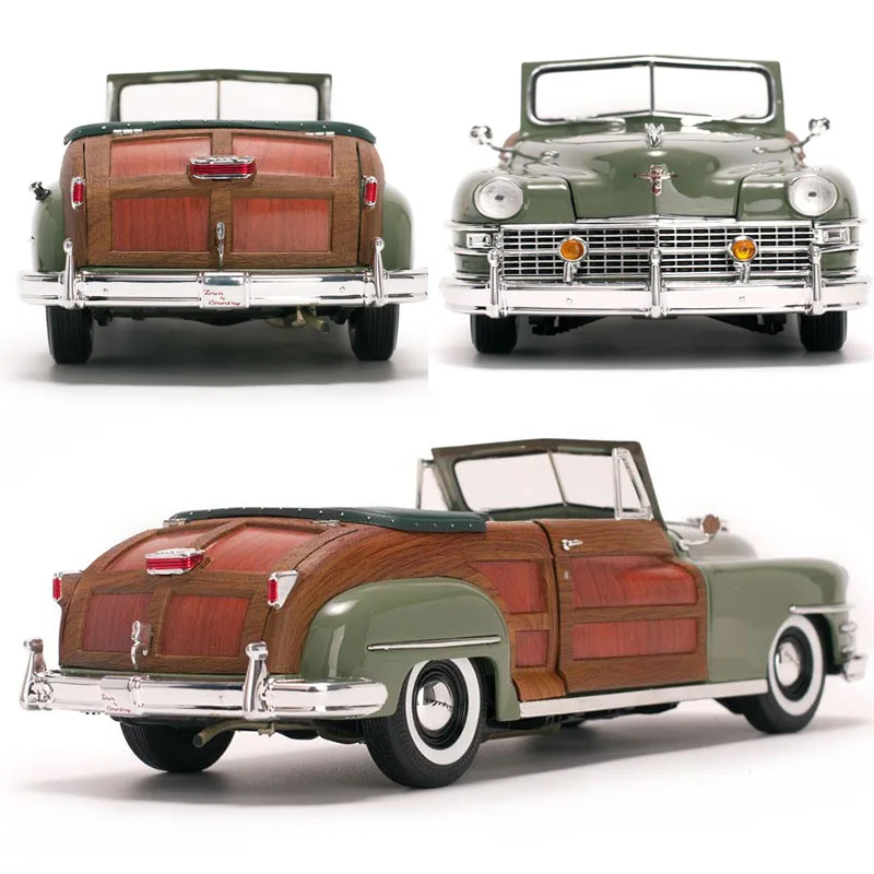 

1/18 scale 1948 Die-casting Chrysler Car model Alloy wood-grain vehicle toy Metal traffic tools Simulation collection fans gifts
