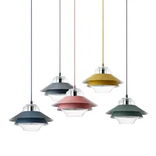 

Nordic glass macaron Pendant lights modern minimalist ins bedroom bedside hanging lamp restaurant dinning room lighting fixture