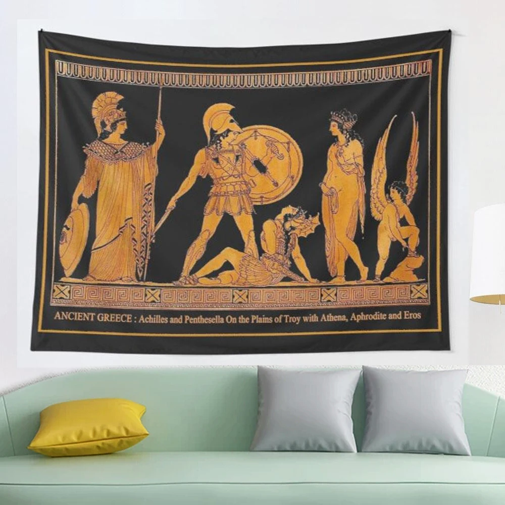 GREECE Ancient God and Goddess Frieze Print tapestry Wall Hanging