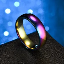 6 мм красочное кольцо из нержавеющей стали модные глянцевые кольца для мужчин и женщин Дети Прохладный мальчик ювелирные изделия подарок