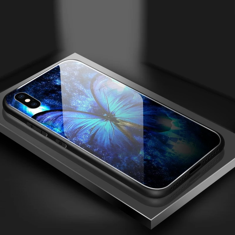 Для iPhone 5S, SE 6 6S 7 8 Plus XR XS макс. закаленное стекло чехол для Meizu M5 M6 M8 M9 Note Plus ударопрочный жесткий принт киска Капа