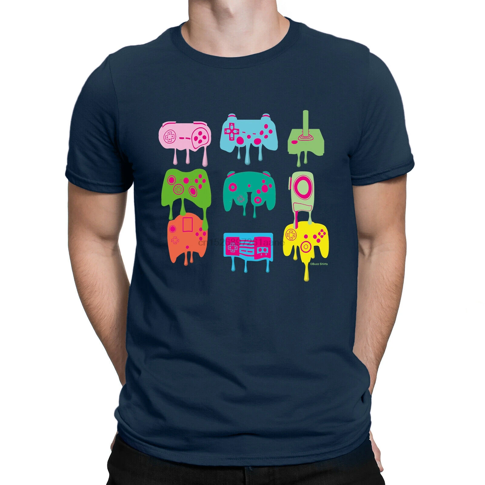 

MELTED CONTROLLER Mens Retro Gaming T-Shirt PS4 Playstation Xbox N64 Gamer Top
