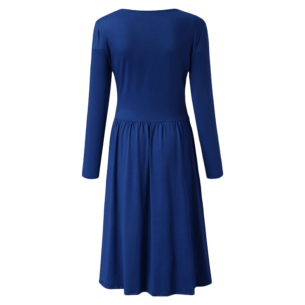 FREE OSTRICH 2019 Autumn Winter Dress Women Long Sleeve Dress Casual Slim Sashes Midi Dress Plus Size Fashion Clothing 930