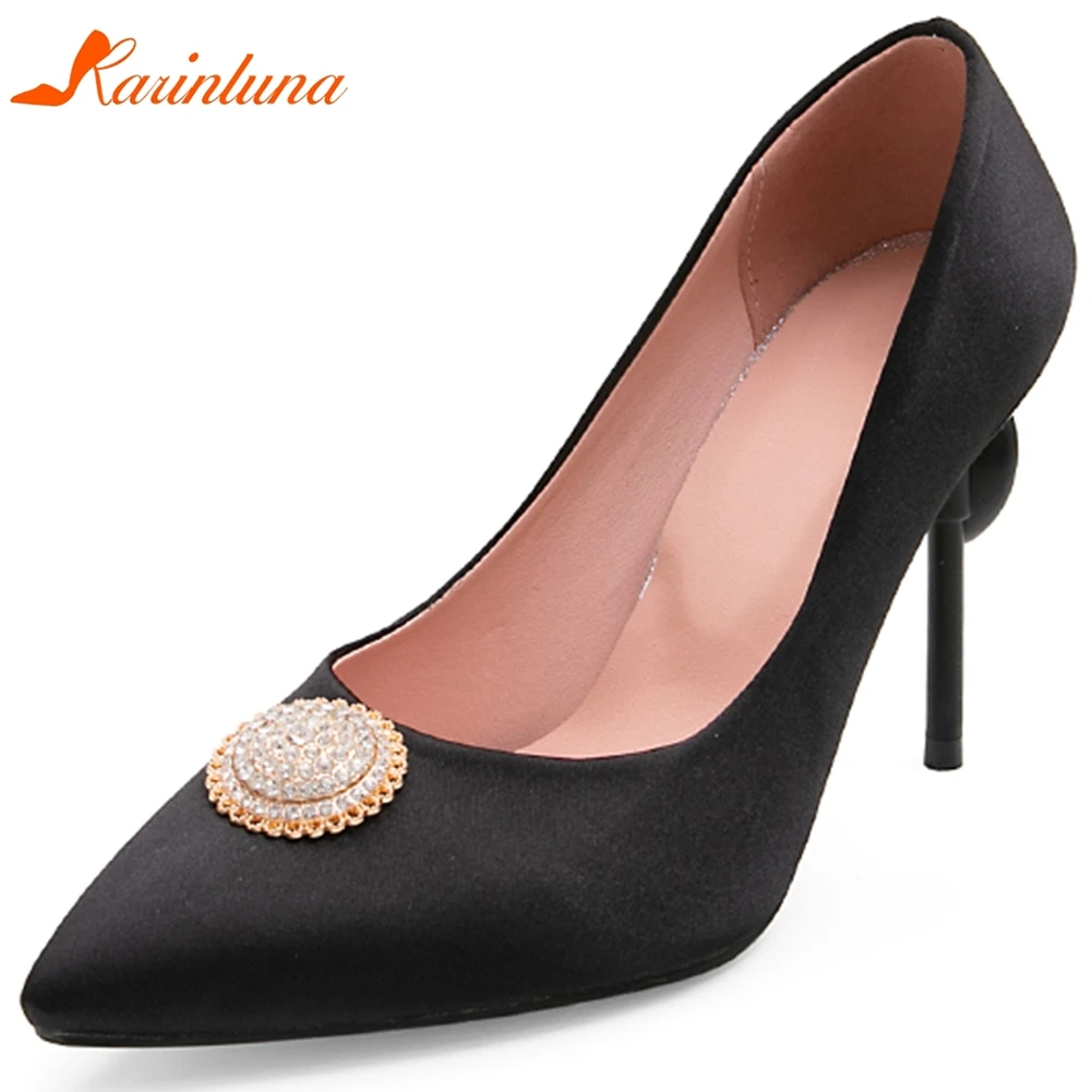

Karinluna New Wholesale Thin High Heels Plus Size 50 Elegant Slip On Pointed Toe Women Shoes Woman Pumps Female