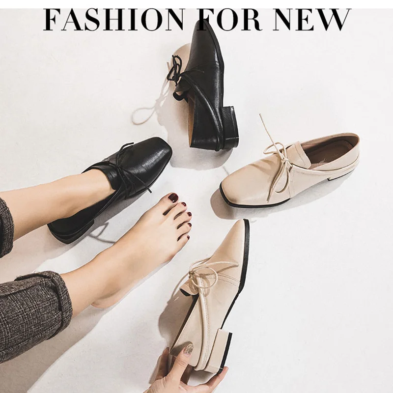 FZNYL Spring Summer Women Black Low Heels Casual Shoes Ladies Fashion PU Leather Working Office Shoes Female