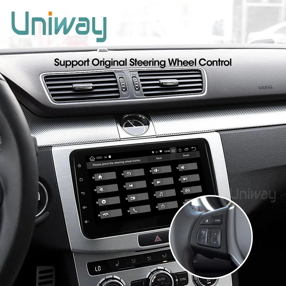 Uniway " 2 din автомобильный DVD gps Радио стерео плеер для Volkswagen VW golf 6 passat b6 B7 Touran polo Tiguan skoda octavia автомобильный dvd