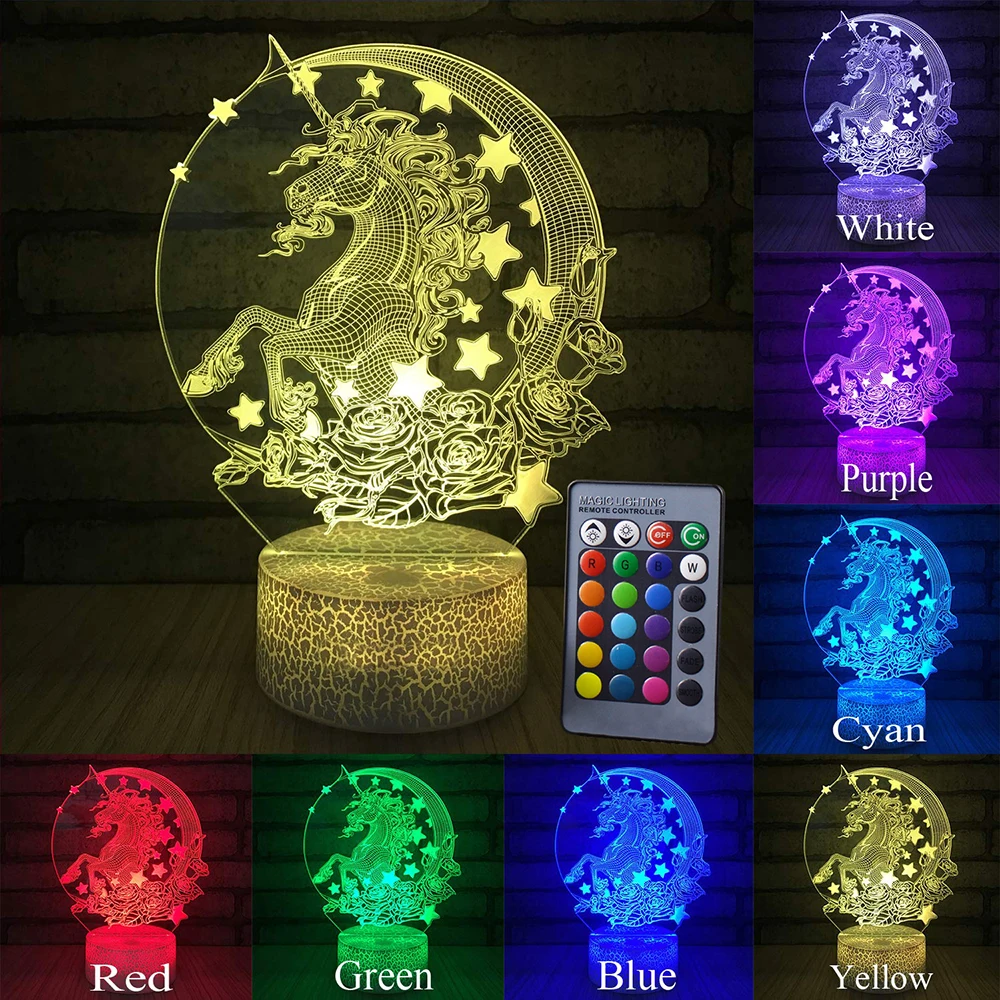  Unicorn Lamp Night Light Pegasus 3D Led Lamps Night Light LED Night Light Decor Led light Lamp Led  - 4000207242523